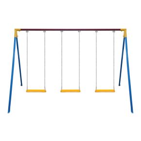 Balanço Infantil Tradicional em Aço 3 Lugares c/ Assento em Madeira - Esportes Express - Cód. 0871-3