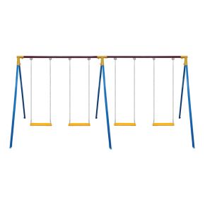 Balanço Infantil Tradicional em Aço 4 Lugares c/ Assentos em Madeira - Esportes Express - Cód. 0871-4