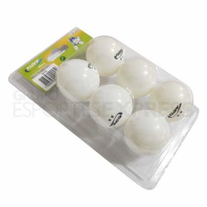 Kit 6 Bolas Tênis Mesa / Ping-Pong - Cor Branca de 40mm - KLOPF - Cód 5075