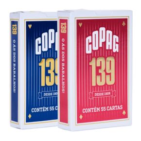2 Baralhos Copag 139 Tradicional Naipe Convencional - Azul e Vermelho - 91011AV