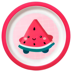 Prato Raso para Refeições de Bebês - Buba - Melancia - PRB1